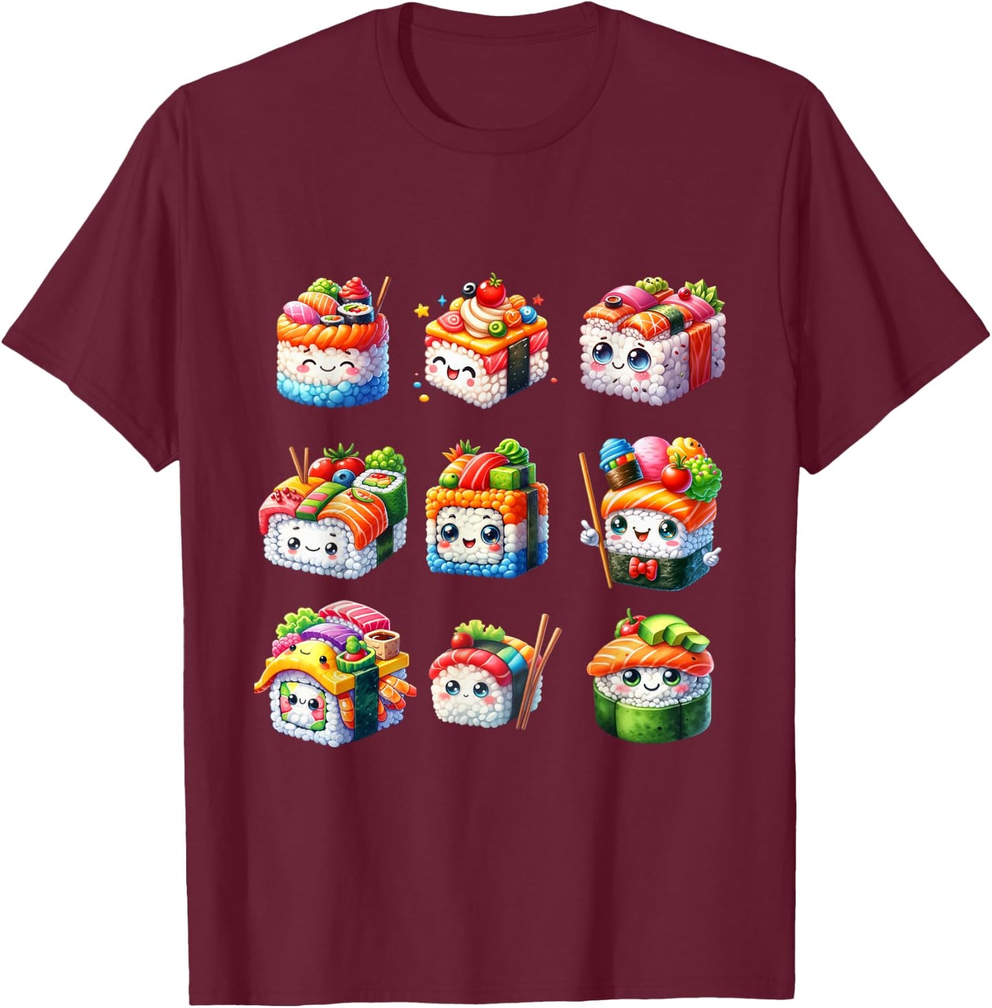 Set Japanese Food Lover T-Shirt - T-Shirt | Maroon