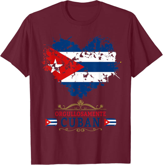 Cuban Flag Outfits Ideas for Kids and Hispanic Flag of Cuba , white, S T-Shirt - T-Shirt | Maroon