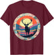 Elk Silhouette Under Full Moon – Nature at Night Wildlife T-Shirt - T-Shirt | Maroon