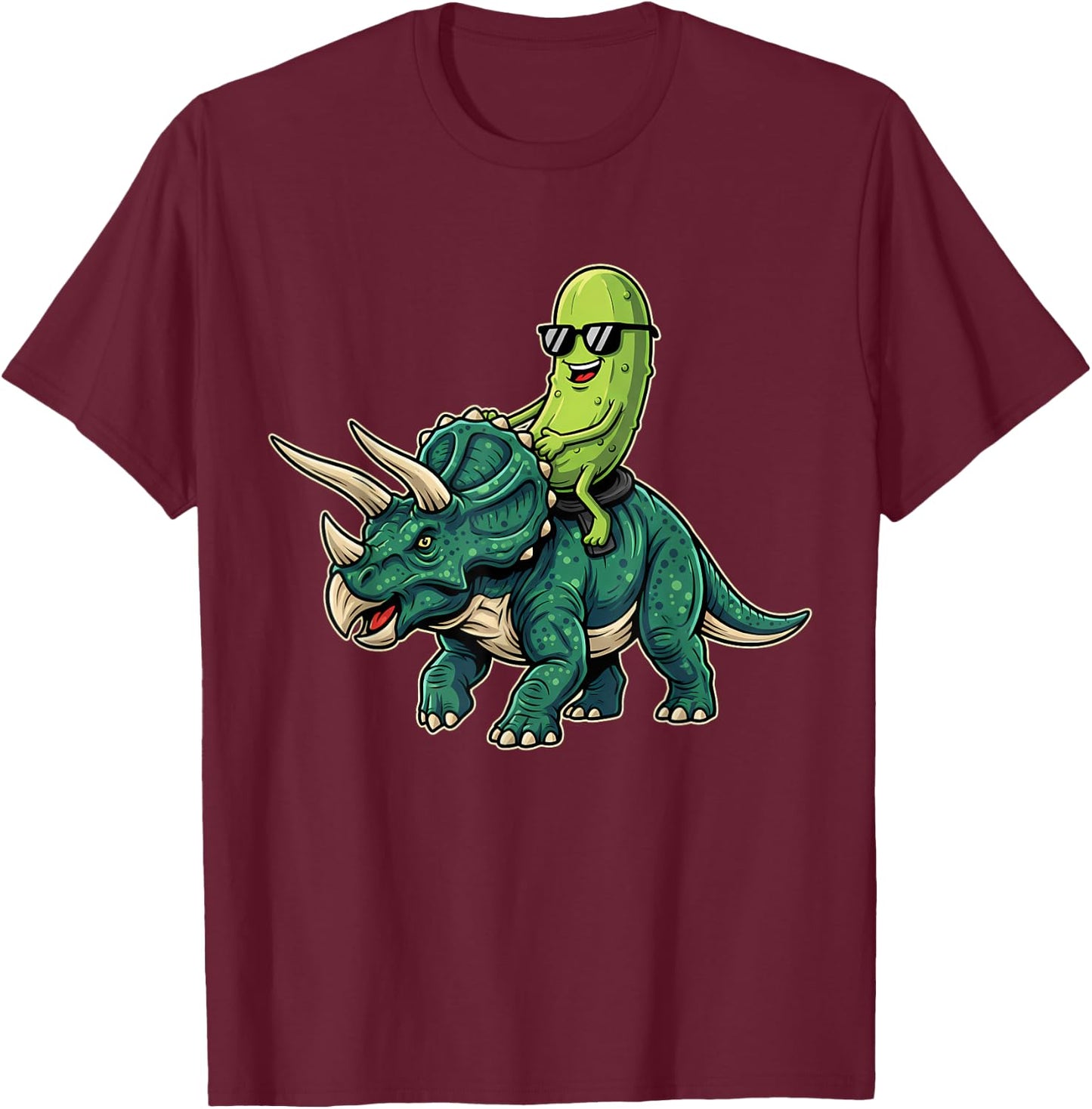 Dinosaur Pickle T-Shirt - T-Shirt | Maroon
