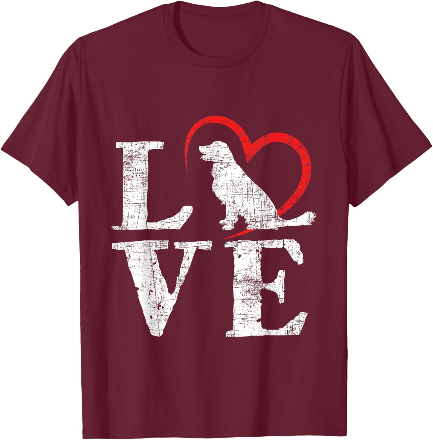 Love Golden Retriever Dog Owner Canine Pet Lover Puppy Women Girls Kids T-Shirt - T-Shirt | Maroon