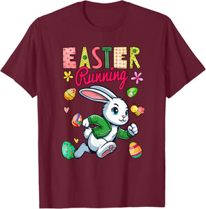 Easter Running Costume Bunny Runner Matching Family Kids T-Shirt - T-Shirt | Maroon