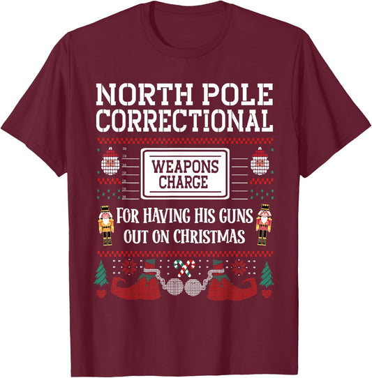 Ripped Elf Family Christmas Matching Fitness Workout Gym T-Shirt - T-Shirt | Maroon