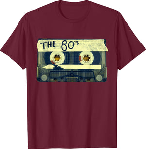 Retro 80's Mix Tape T-Shirt - T-Shirt | Maroon