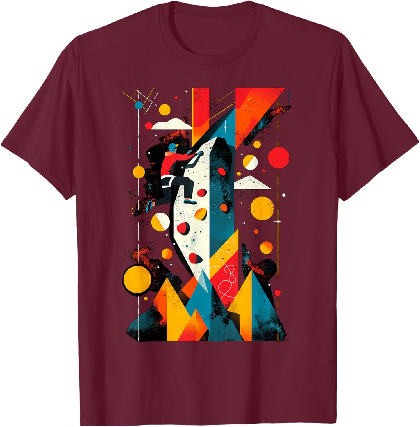 Artsy Boulderer About Abstract Art Bouldering , black T-Shirt - T-Shirt | Maroon