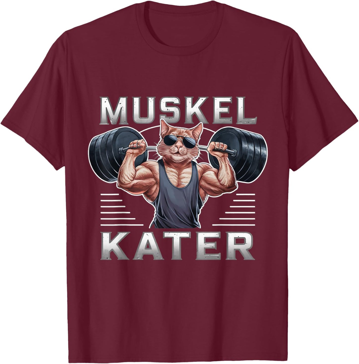 Funny Muscle Soreness Cats Fitness Sports Bodybuilding Gym , black T-Shirt - T-Shirt | Maroon