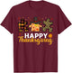 Happy Thanksgiving Puzzle Shirts, Boys Kids Autism Awareness T-Shirt - T-Shirt | Maroon
