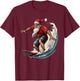 Christmas Surf Santa Claus Surfboarder Surf Lover Christmas T-Shirt - T-Shirt | Maroon