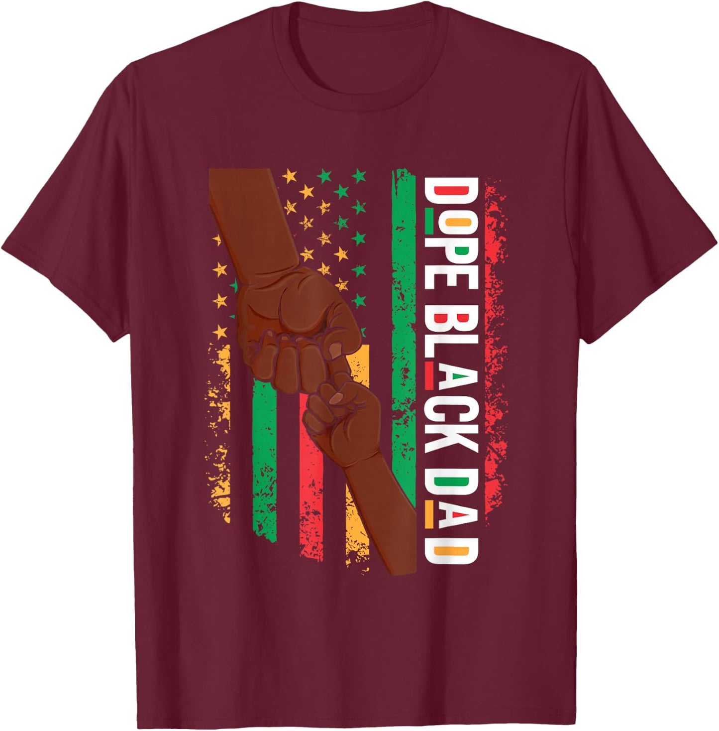 Fathers Day Dope Black Dad African American Pride Father Men T-Shirt - T-Shirt | Maroon