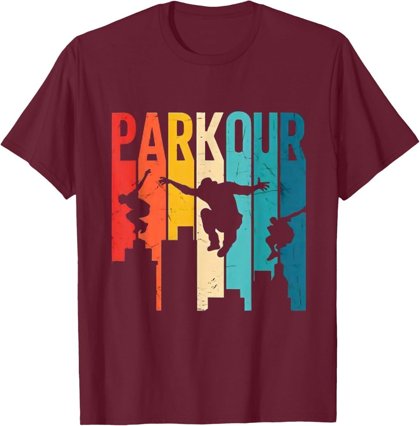 Vintage Parkour Jungen Shirt Parkour Lovers für Männer und Mädchen T-Shirt - T-Shirt | Maroon