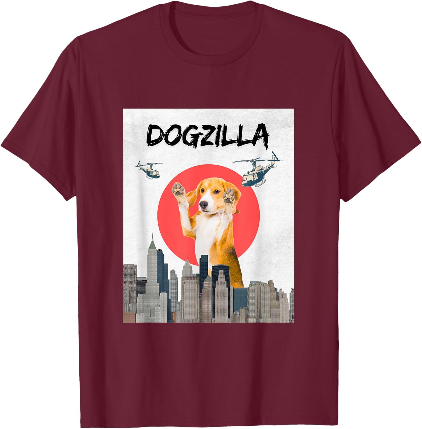 Dogzilla - Perfect for dog lovers T-Shirt - T-Shirt | Maroon