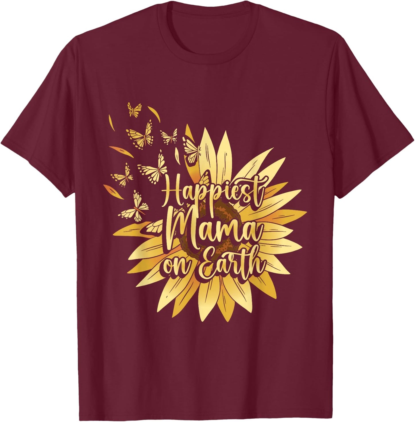 Yellow Flower Mom Sunflower Summer T-Shirt - T-Shirt | Maroon
