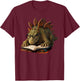 Stegosaurus Dinosaur Reading Book Nerd T-Shirt - T-Shirt | Maroon