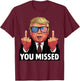Shot Republican Pro Trump, President 2024 T-Shirt - T-Shirt | Maroon