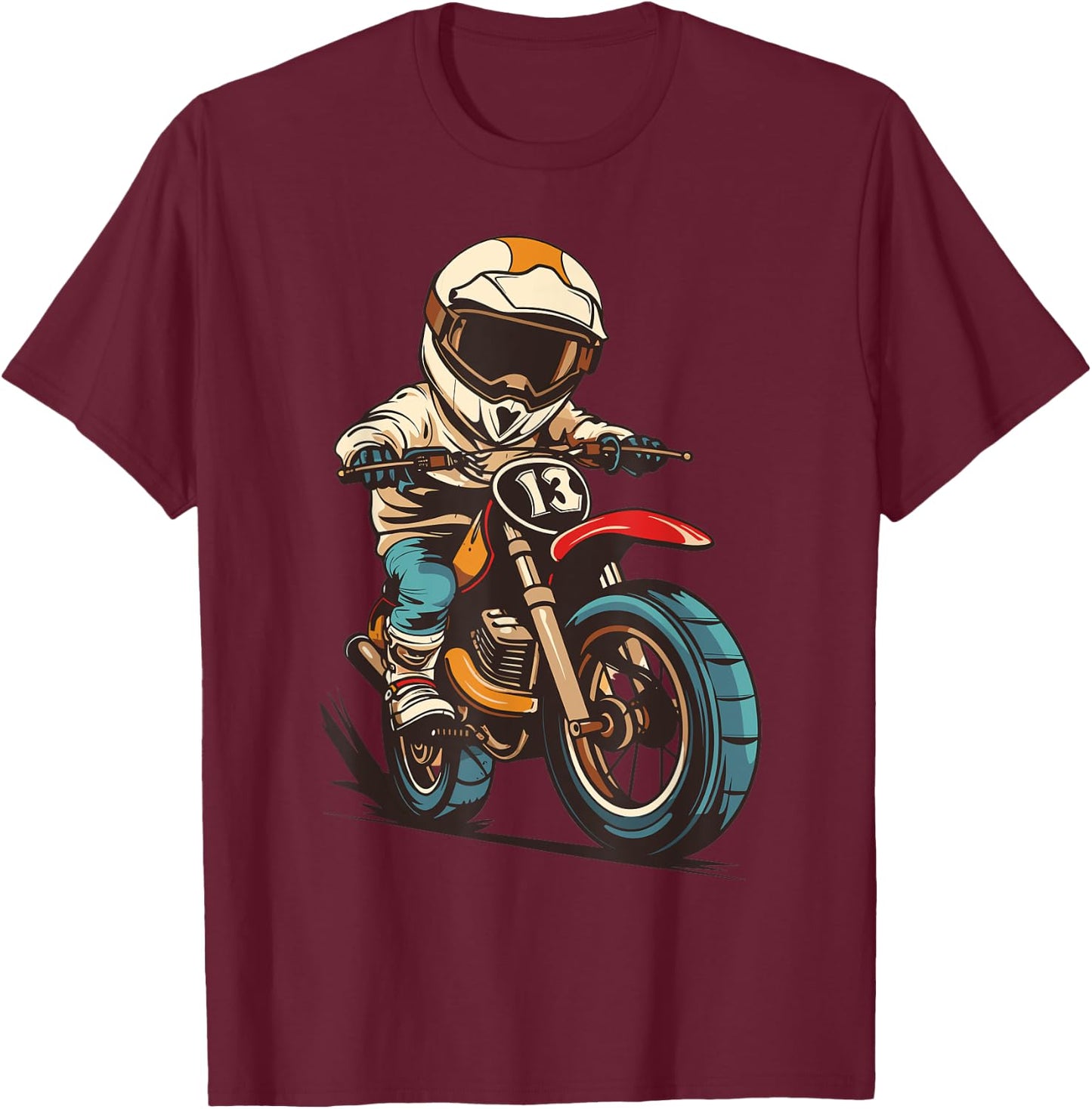 Retro Motocross, Kids Dirt Bike T-Shirt - T-Shirt | Maroon