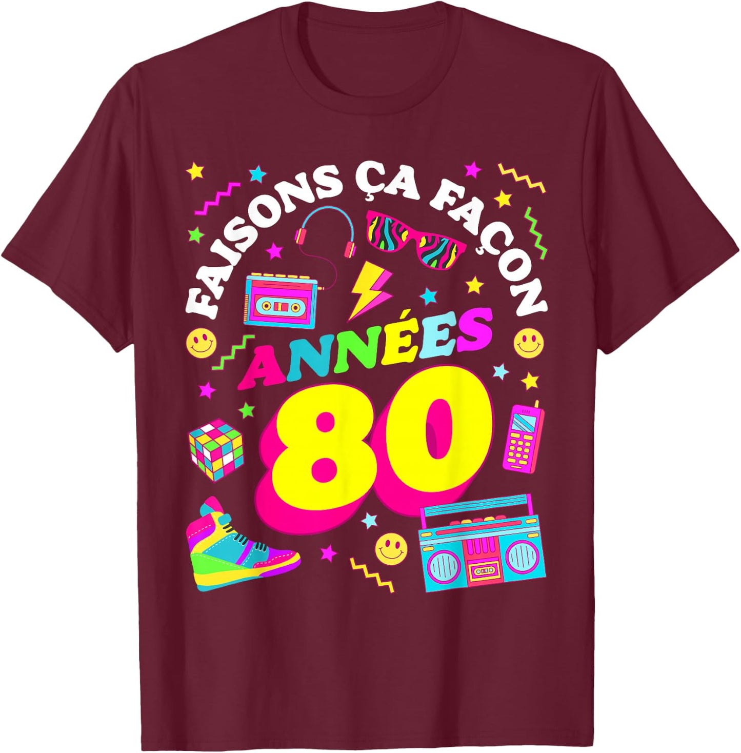 Party 80s Birthday Party 80s Retro Style T-Shirt - T-Shirt | Maroon