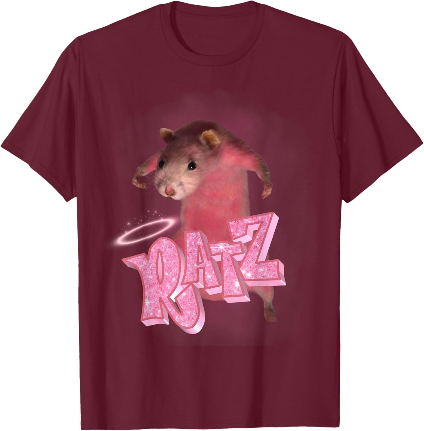 Ratz Meme Funny Rat Funny Mouse Ratz Pink Ratz Mouse T-Shirt - T-Shirt | Maroon