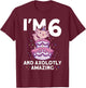 I'm 6 bday Axolotl party cute 6th Birthday Kids Axolotl T-Shirt - T-Shirt | Maroon