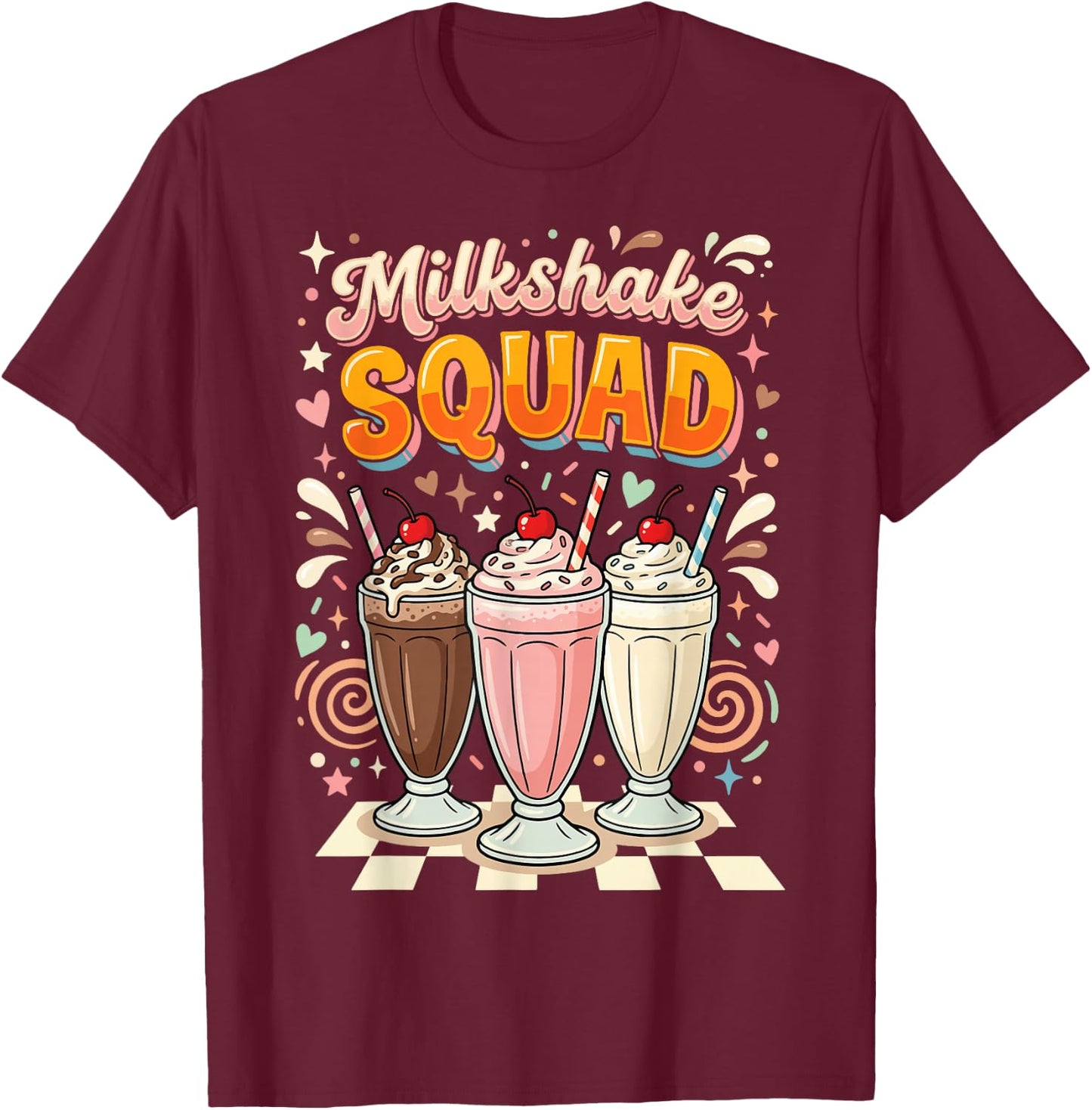 Milkshake Squad T-Shirt - T-Shirt | Maroon