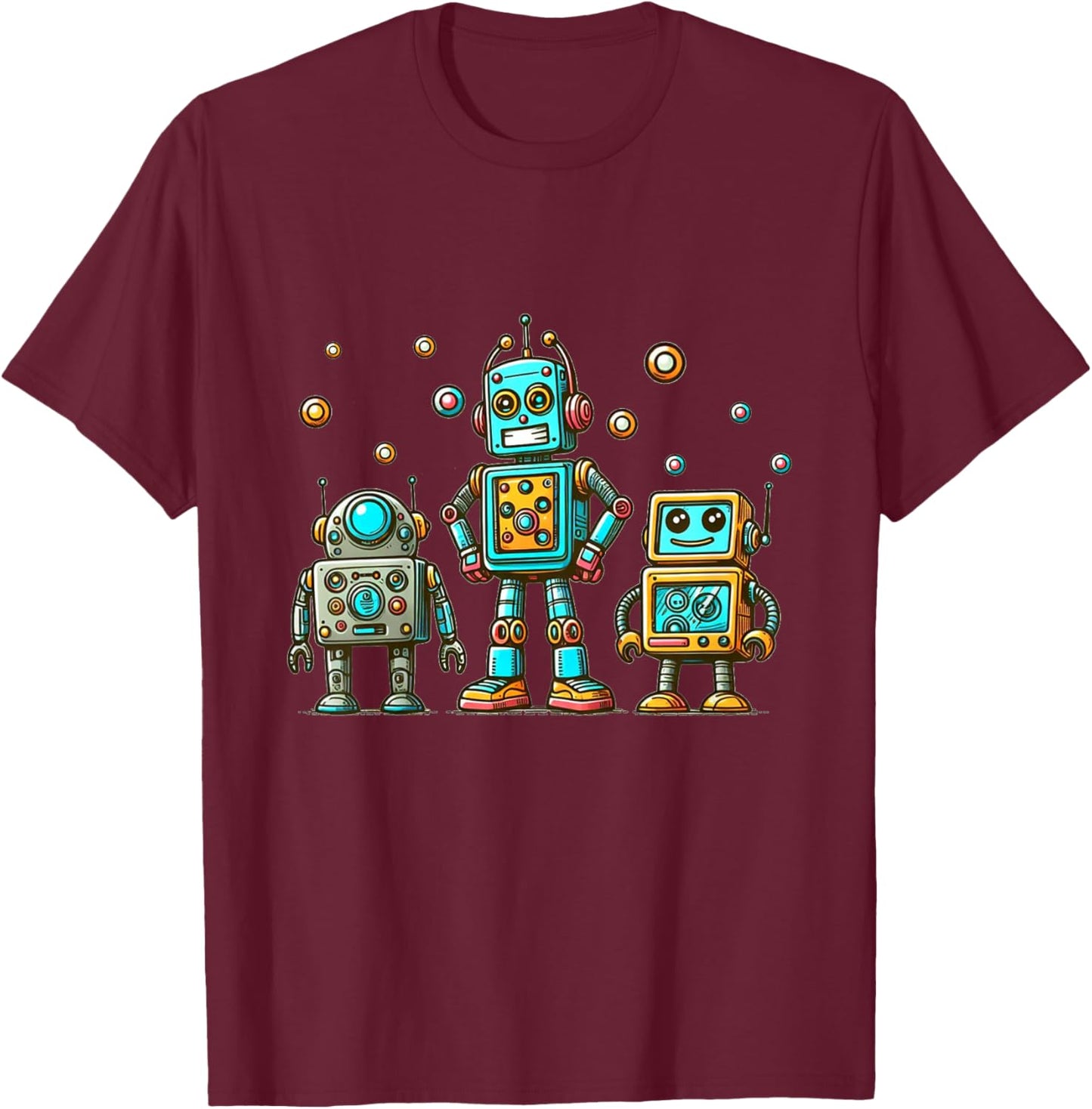 Kids Robot Science Technology Future | Kids Girls & Boys , Blue, 2 T-Shirt - T-Shirt | Maroon
