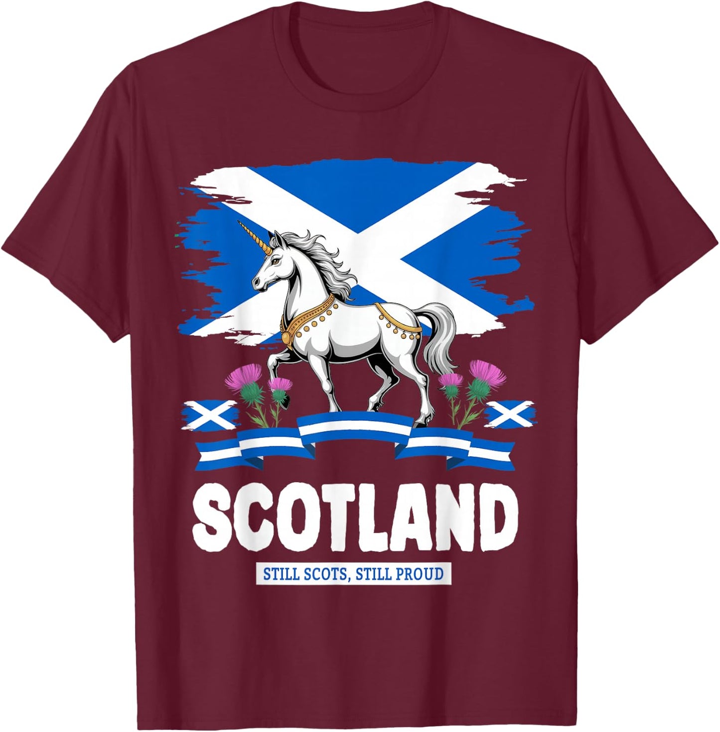 Scottish Unicorn Outfit Idea For Toddlers & Kids Scotland T-Shirt - T-Shirt | Maroon