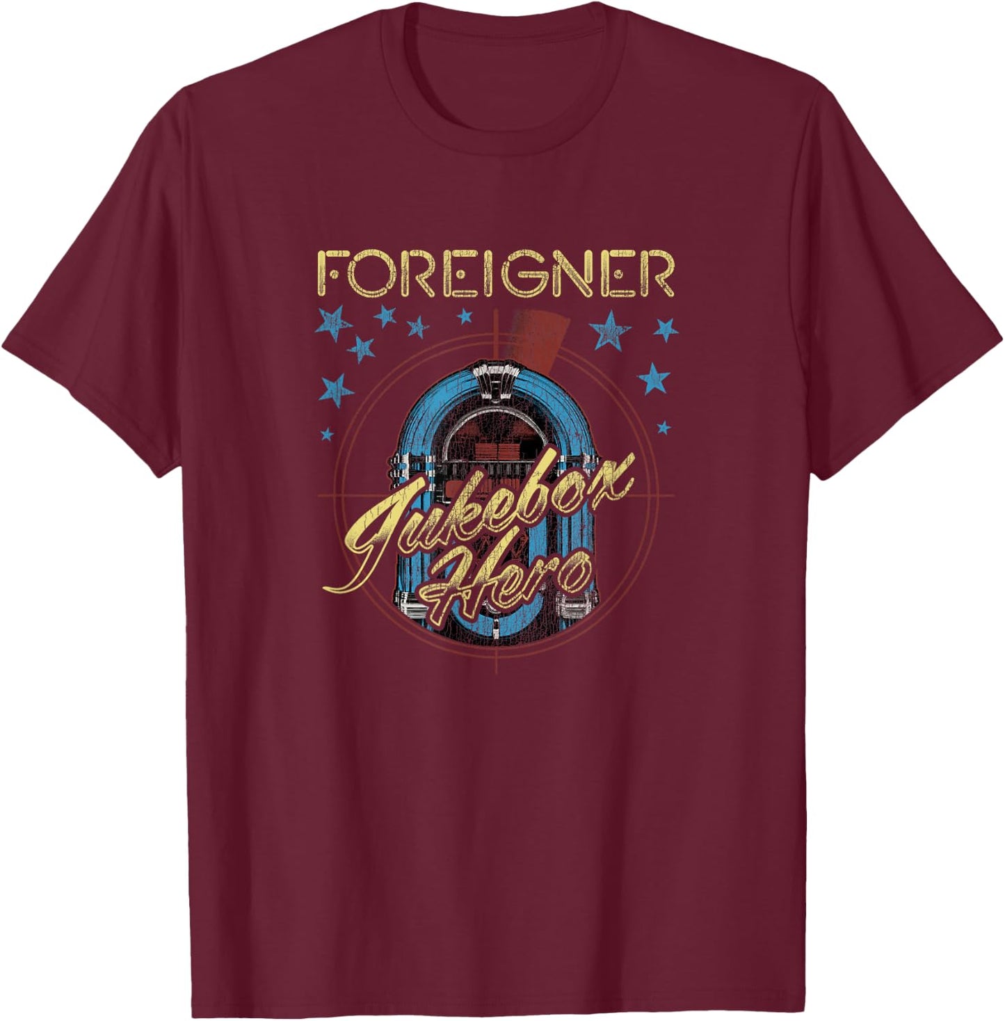 Heroes Juke Box Foreigner T-Shirt - T-Shirt | Maroon