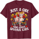 Just A Girl Who Loves Sphynx Cat Aesthetic Flower Sphynx Cat T-Shirt - T-Shirt | Maroon