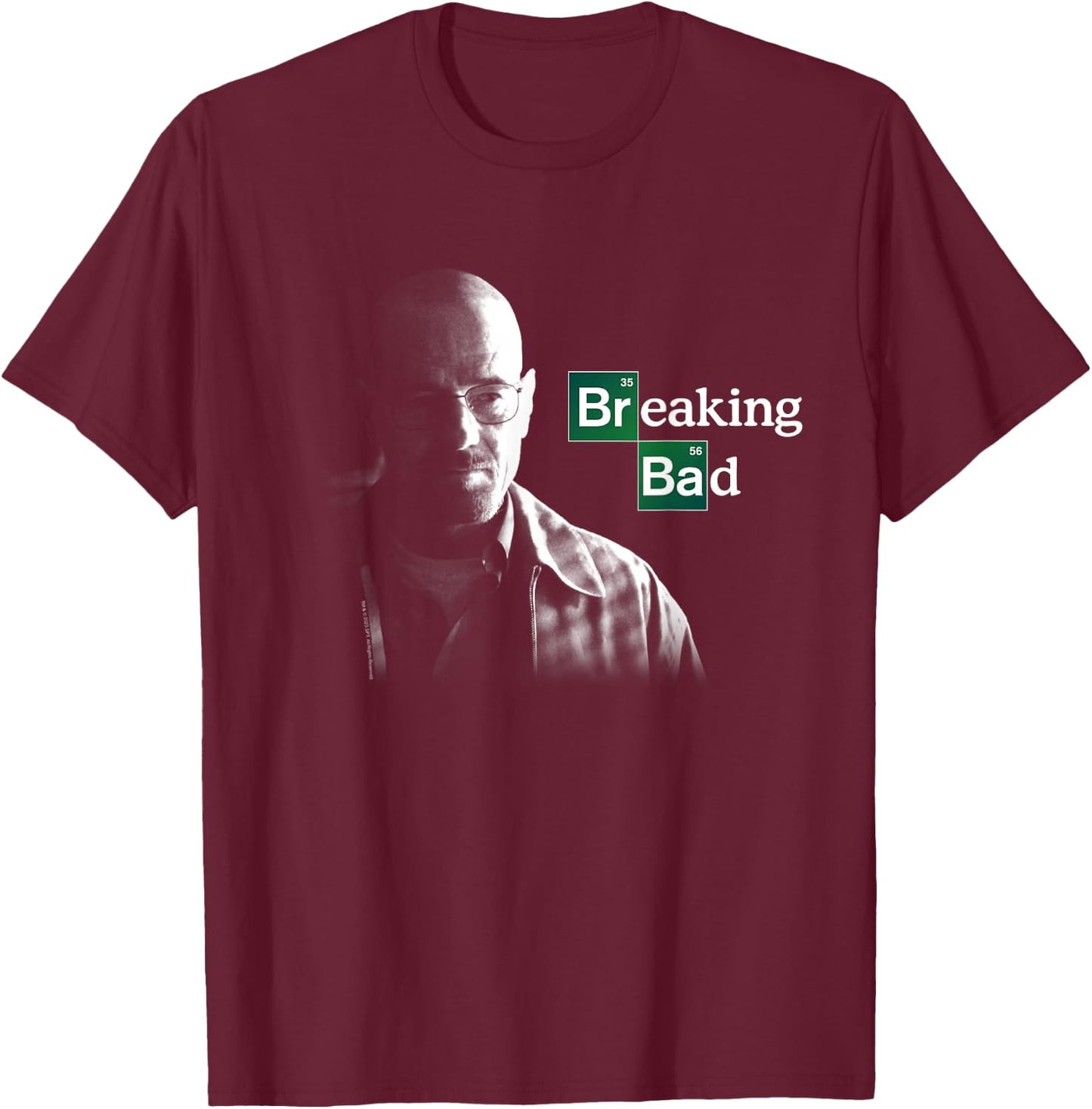 Breaking Bad Walter White with Logo , black T-Shirt - T-Shirt | Maroon