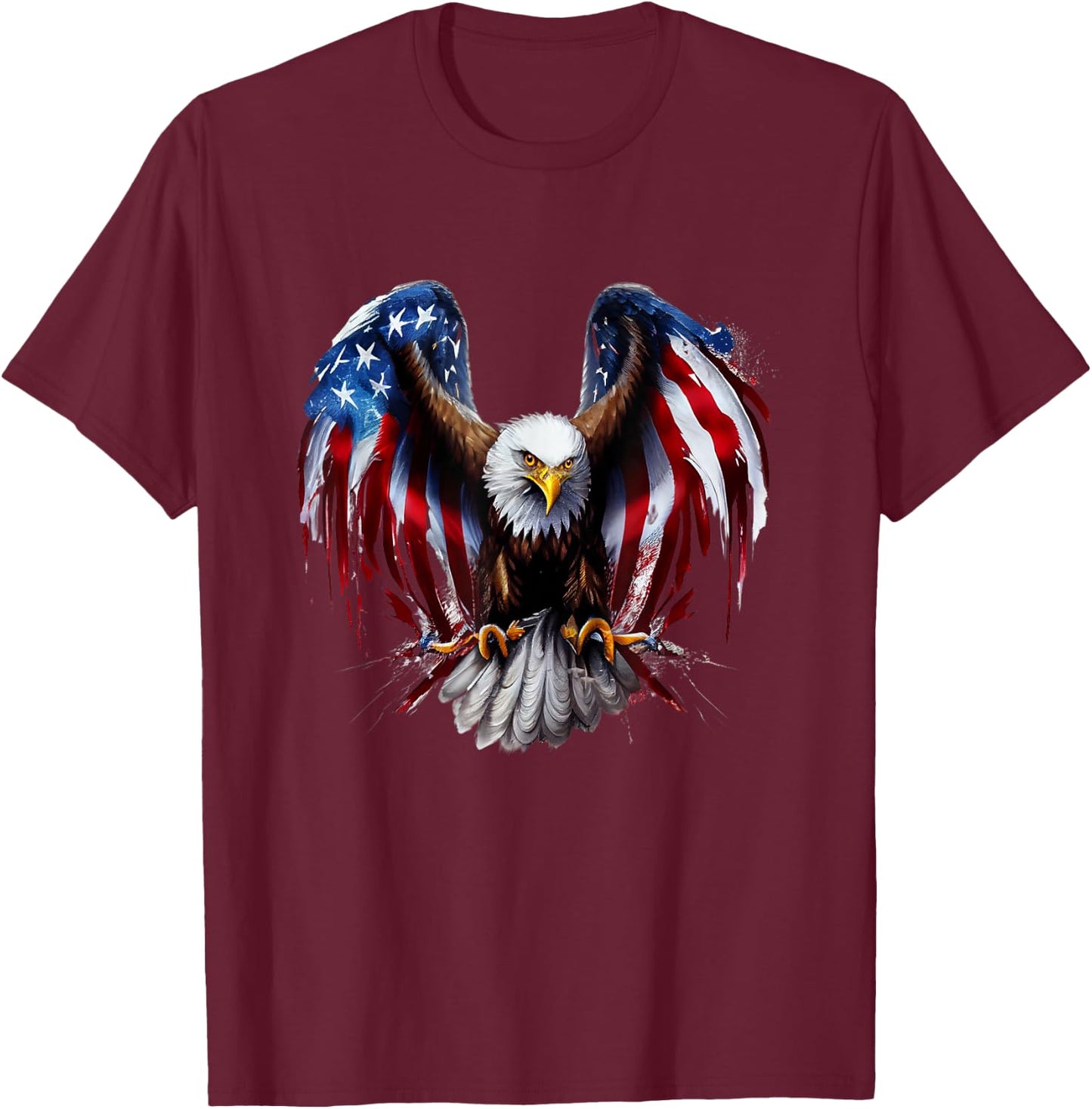 US Flagge als Adler - USA Flagge T-Shirt - T-Shirt | Maroon