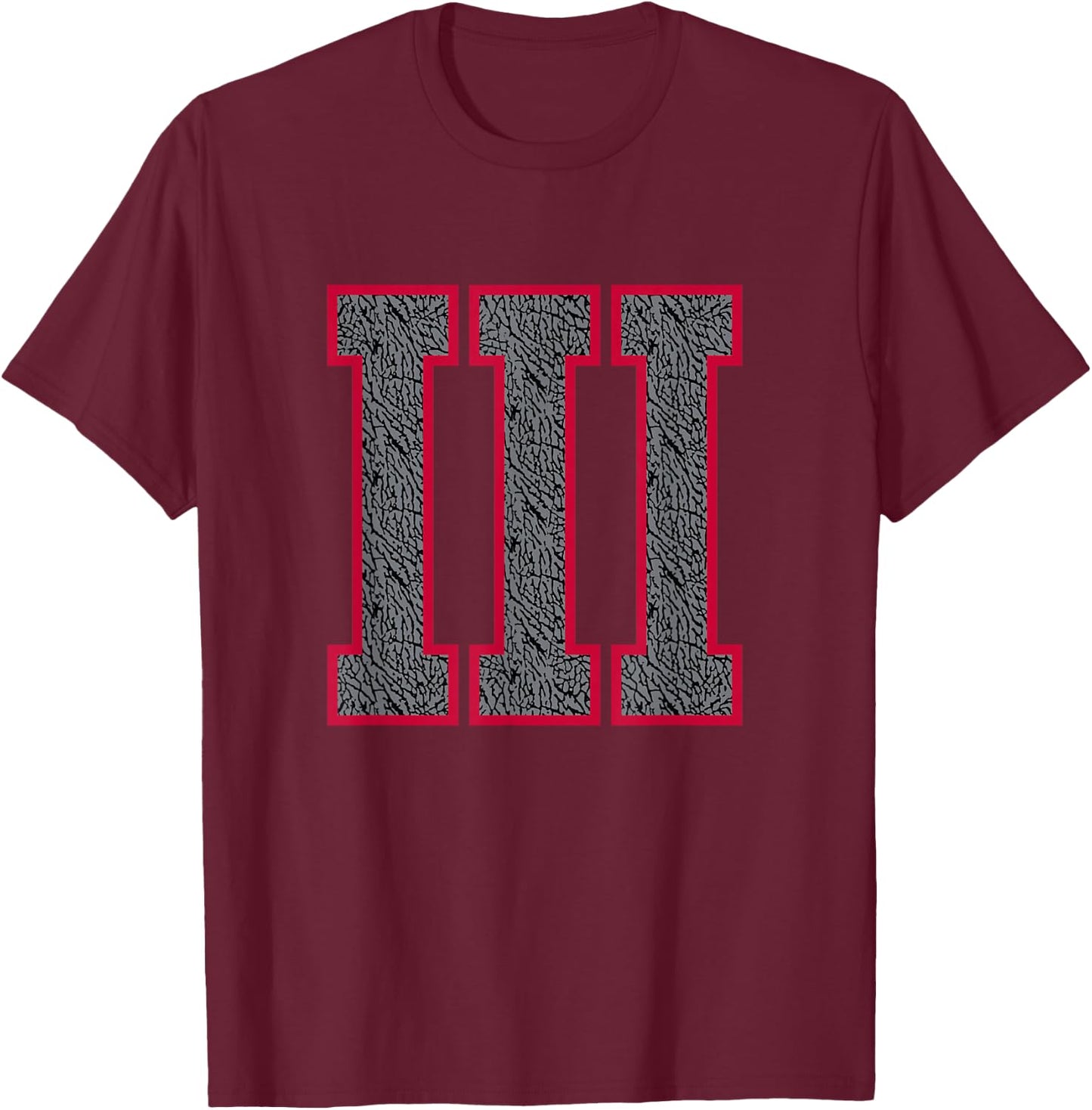Black Cement 3 Shirt T-Shirt - T-Shirt | Maroon