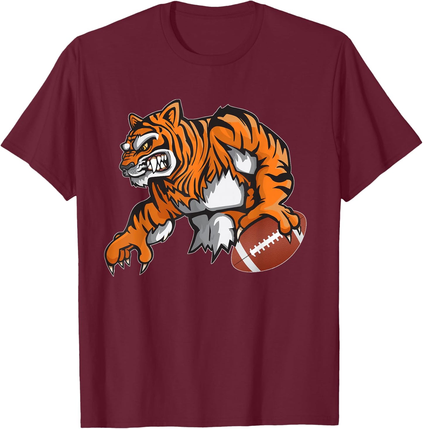 Tiger Football High School College Fan T-Shirt - T-Shirt | Maroon