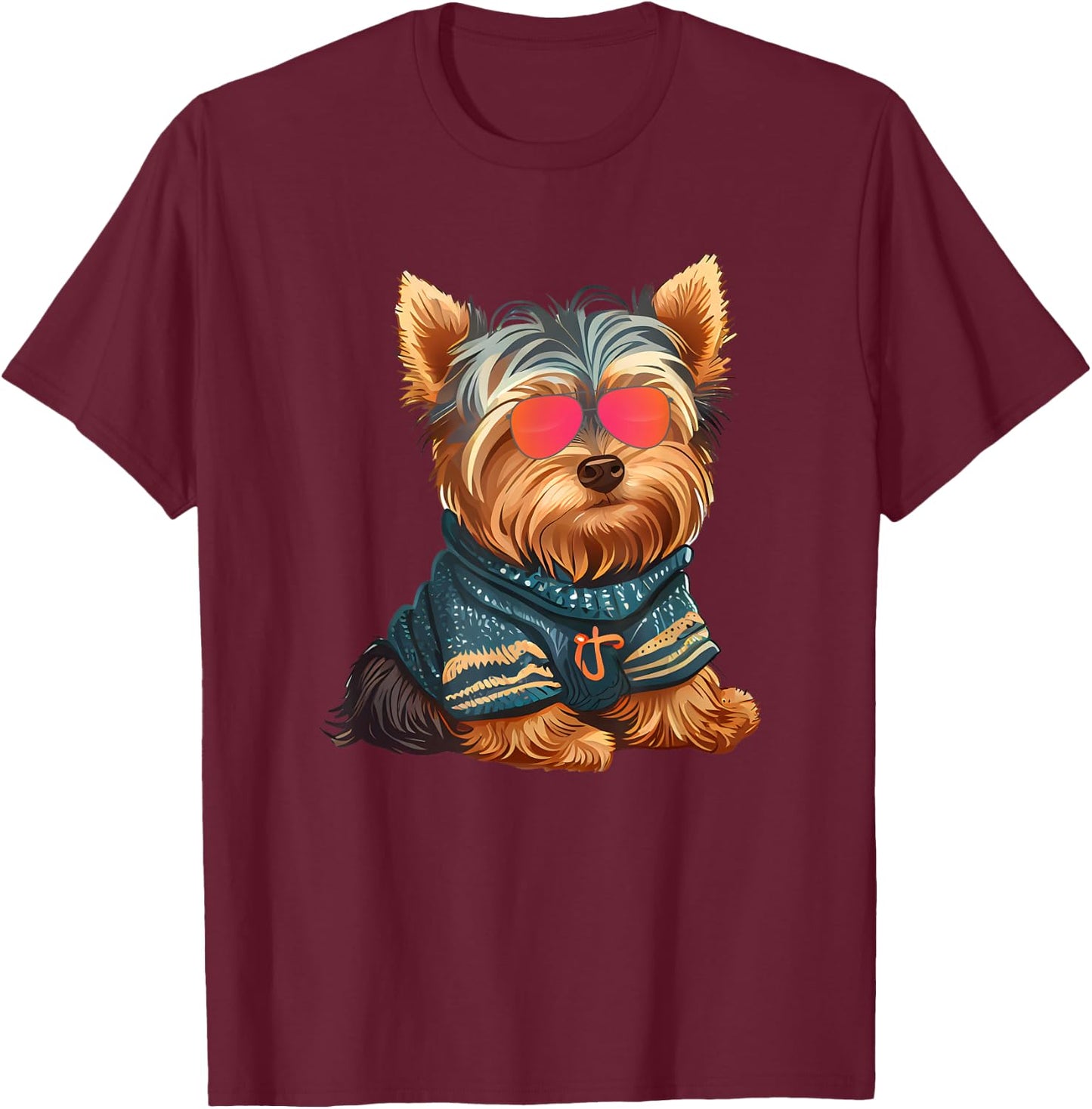 Yorkshire Terrier Shirt Yorkie Dog Men's Graphic T-Shirt - T-Shirt | Maroon