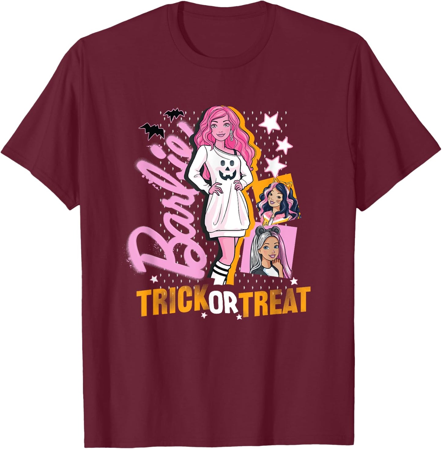 Barbie - Trick or Treat Halloween T-Shirt - T-Shirt | Maroon