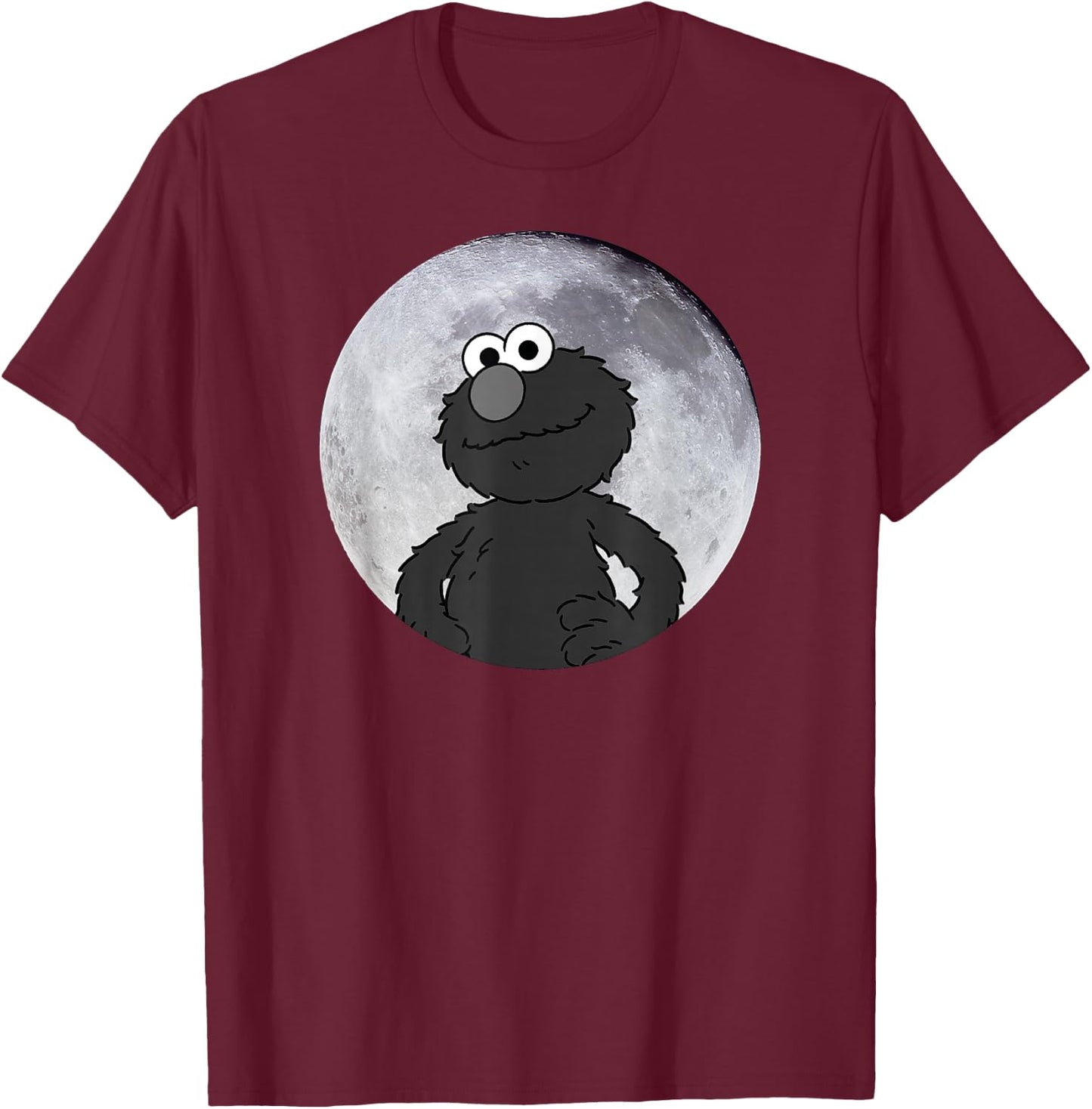 Elmo in the Moonlight Shadow Moonnight Moon , black T-Shirt - T-Shirt | Maroon
