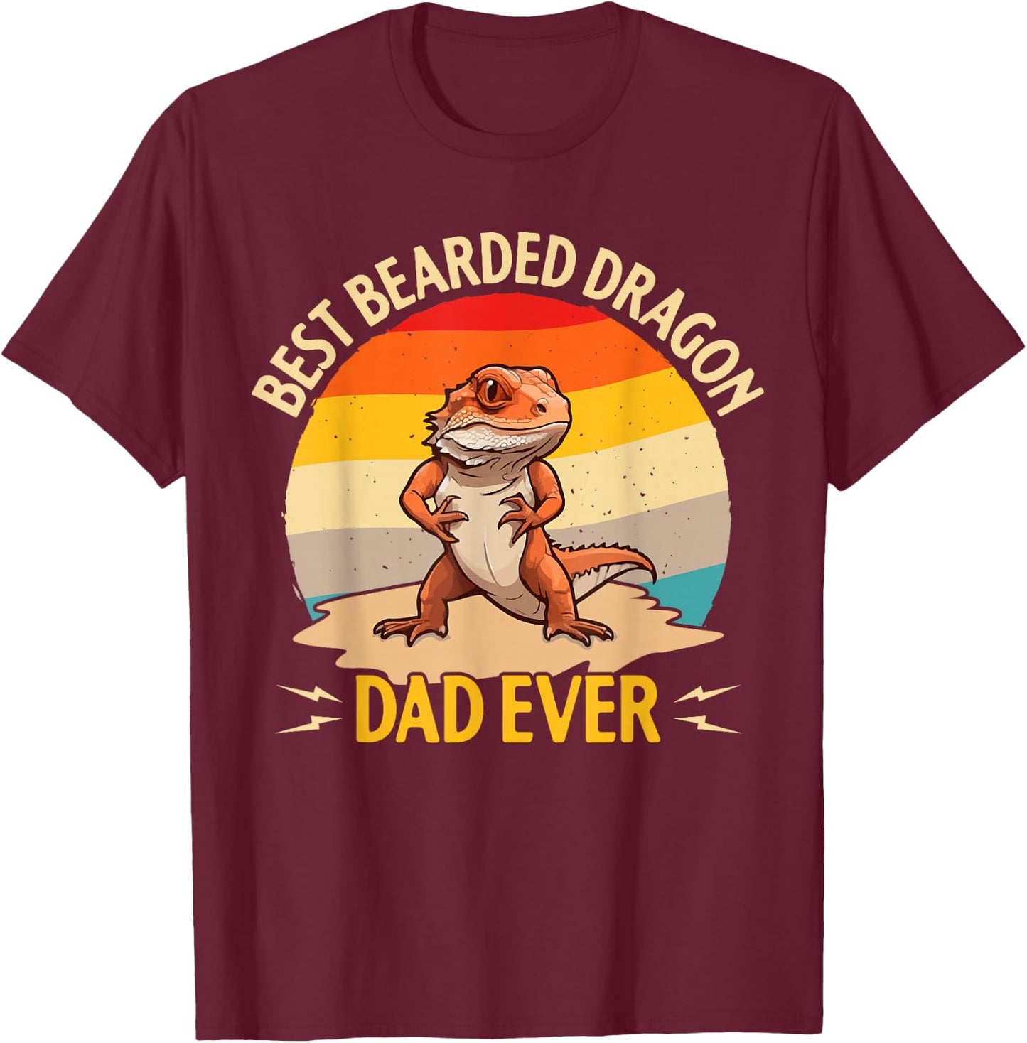 Best Bearded Dragon Dad Ever T-Shirt - T-Shirt | Maroon