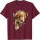 Cute Golden Retriever Puppy Dog Breaking Through Women Kids T-Shirt - T-Shirt | Maroon