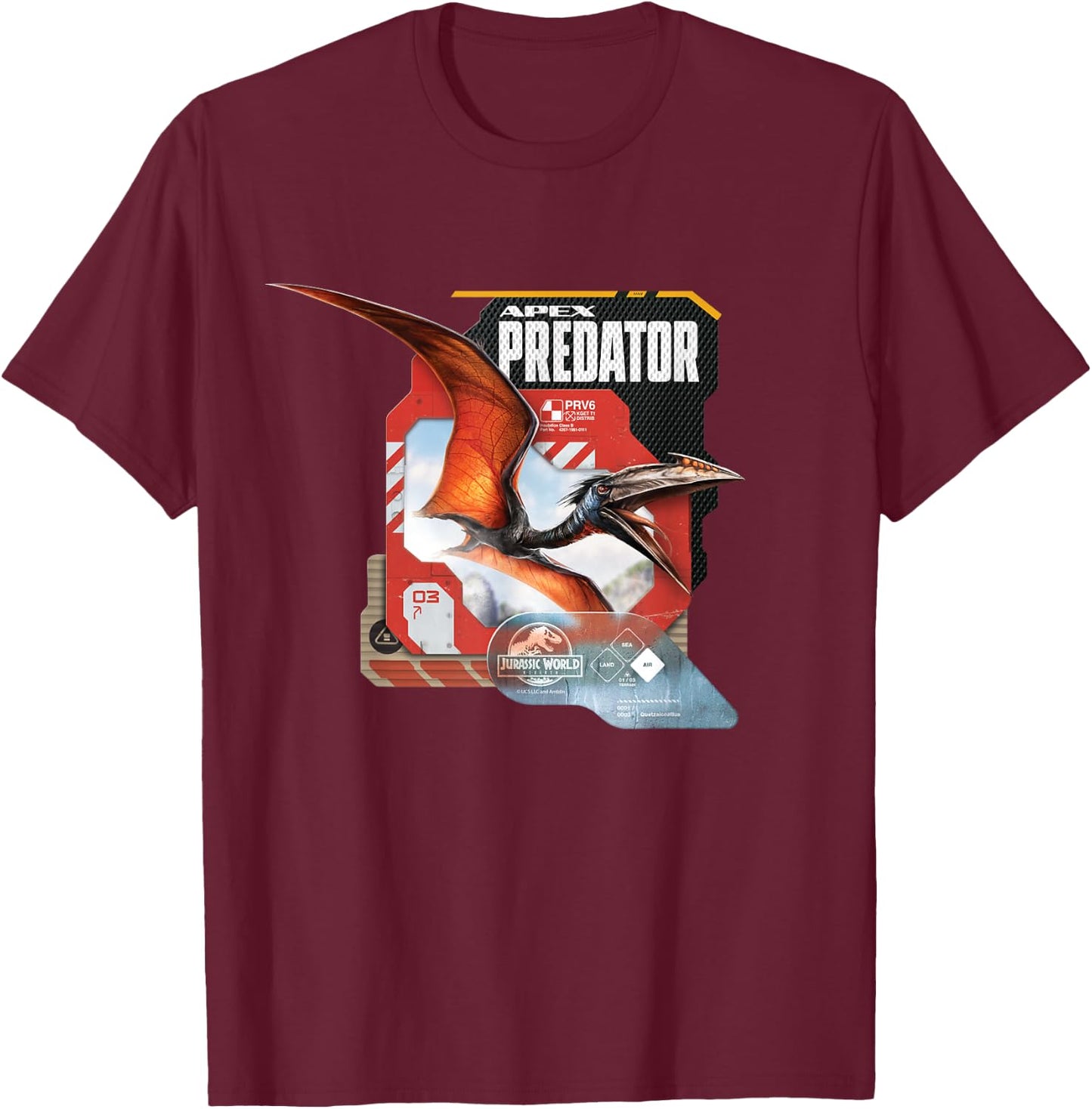 Jurassic World Rebirth Quetzalcoatlus Apex Predator T-Shirt - T-Shirt | Maroon