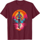 Retro Sunset Trail Running Marathon Runner Marathon , Black, S T-Shirt - T-Shirt | Maroon