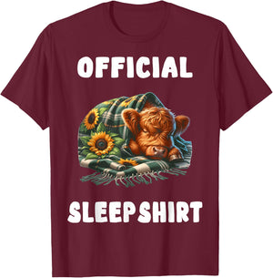 Highland_cow - Official Sleepshirt Pajamas Nightgown T-Shirt - T-Shirt | Maroon