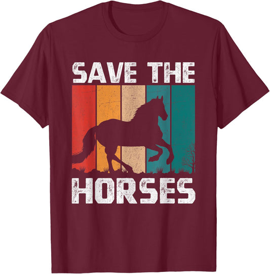 Save The Horses T-Shirt - T-Shirt | Maroon
