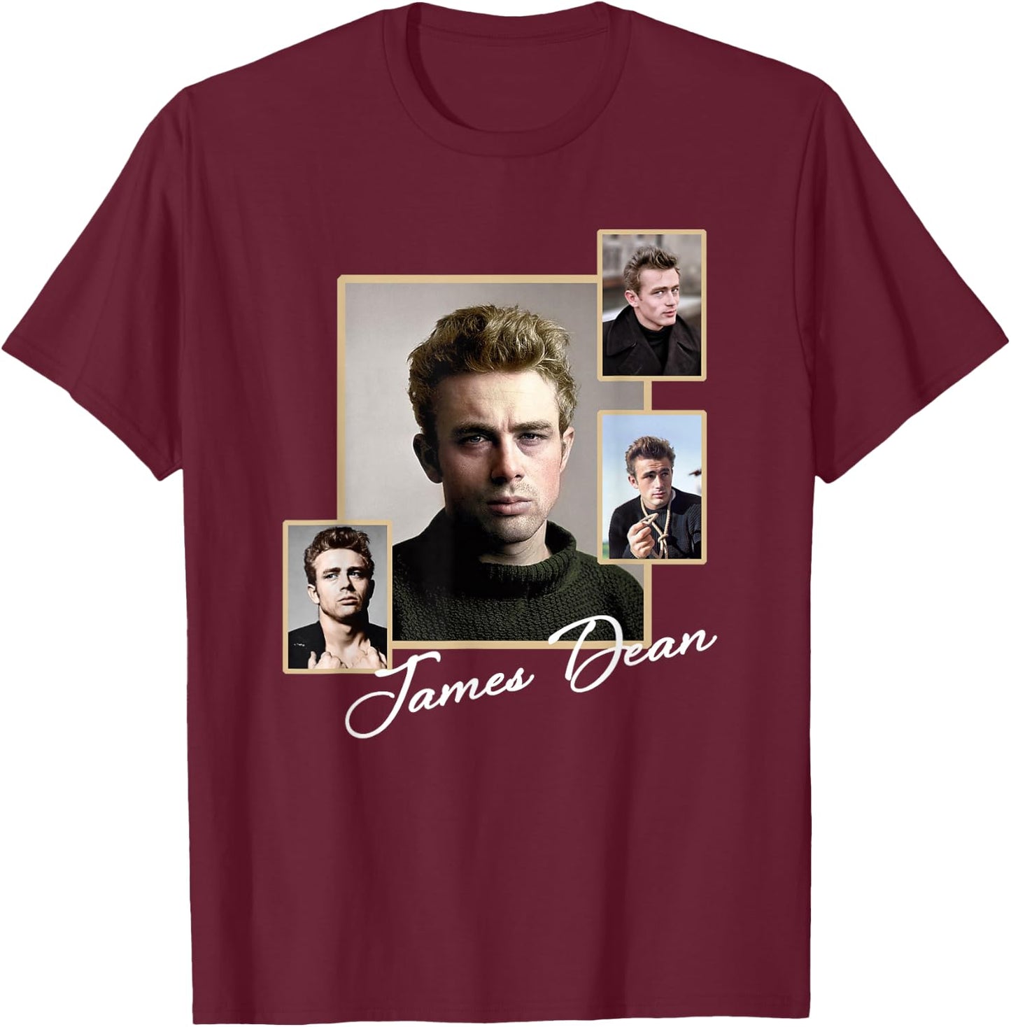 James Dean_009 , Black, S T-Shirt - T-Shirt | Maroon