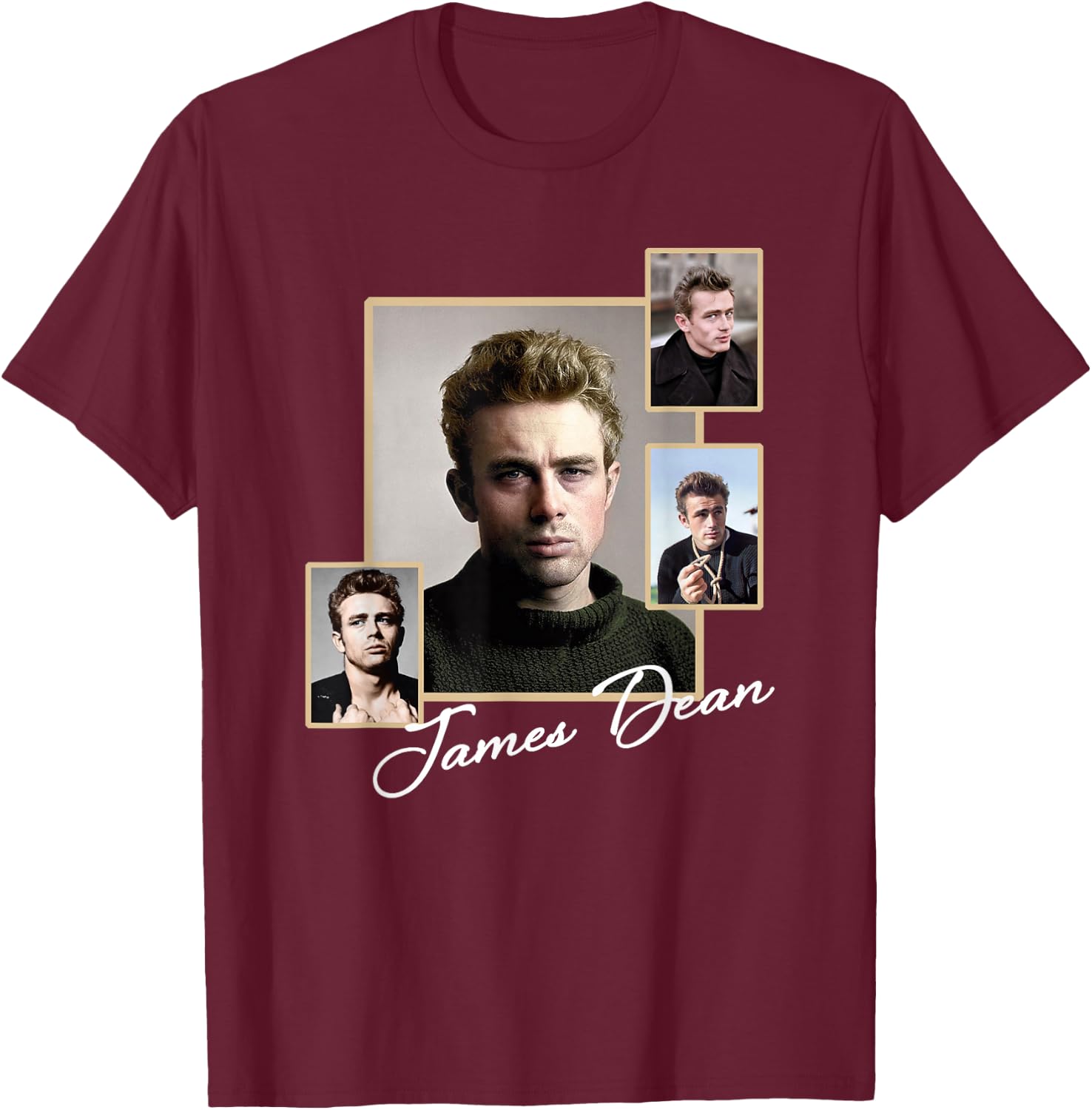 James Dean_009 , Black, S T-Shirt - T-Shirt | Maroon