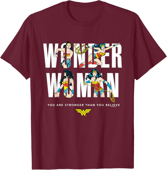 Wonder Woman 80th Stronger Than You Believe T-Shirt - T-Shirt | Maroon