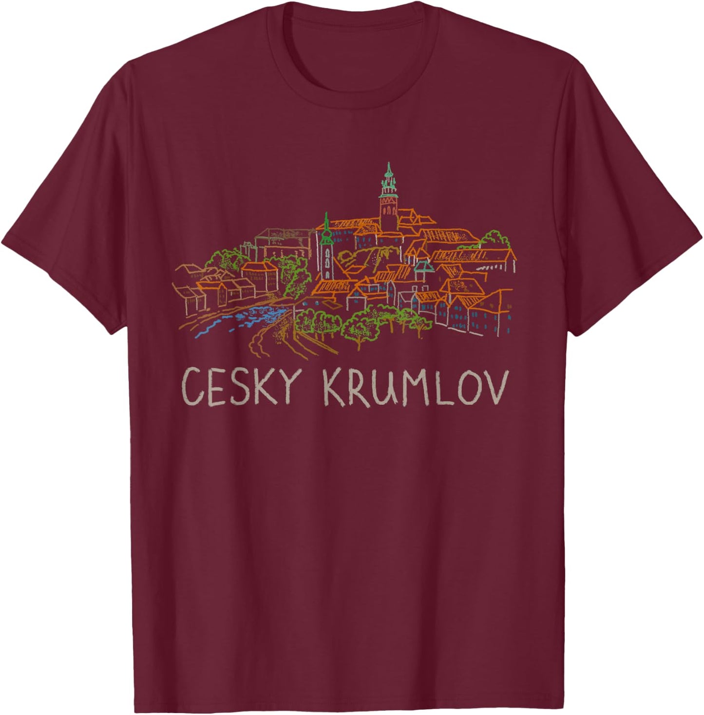 Cesky Krumlov Tschechien Reise Souvenir Historische Stadt Geschenk T-Shirt - T-Shirt | Maroon
