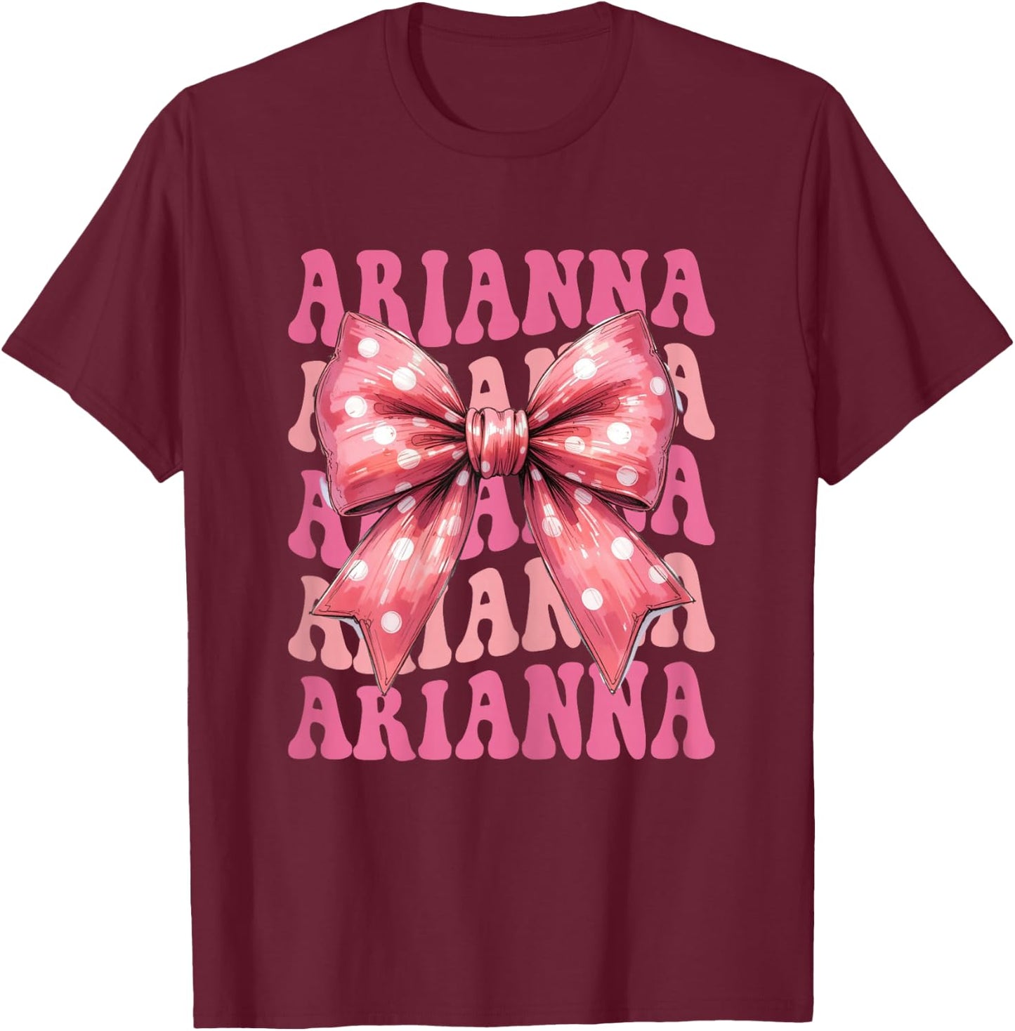 Arianna Nœud Coquette Esthétique pour Femmes Filles T-Shirt - T-Shirt | Maroon