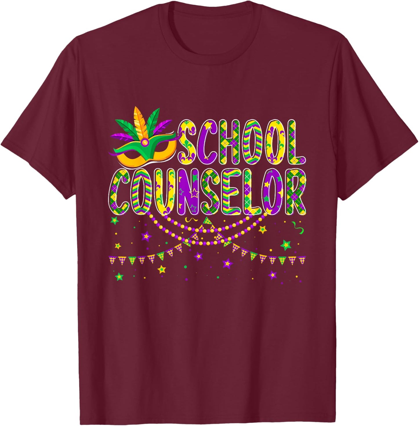 Mardi Gras School Counselor Jester Nurse Mardi Gras Women T-Shirt - T-Shirt | Maroon