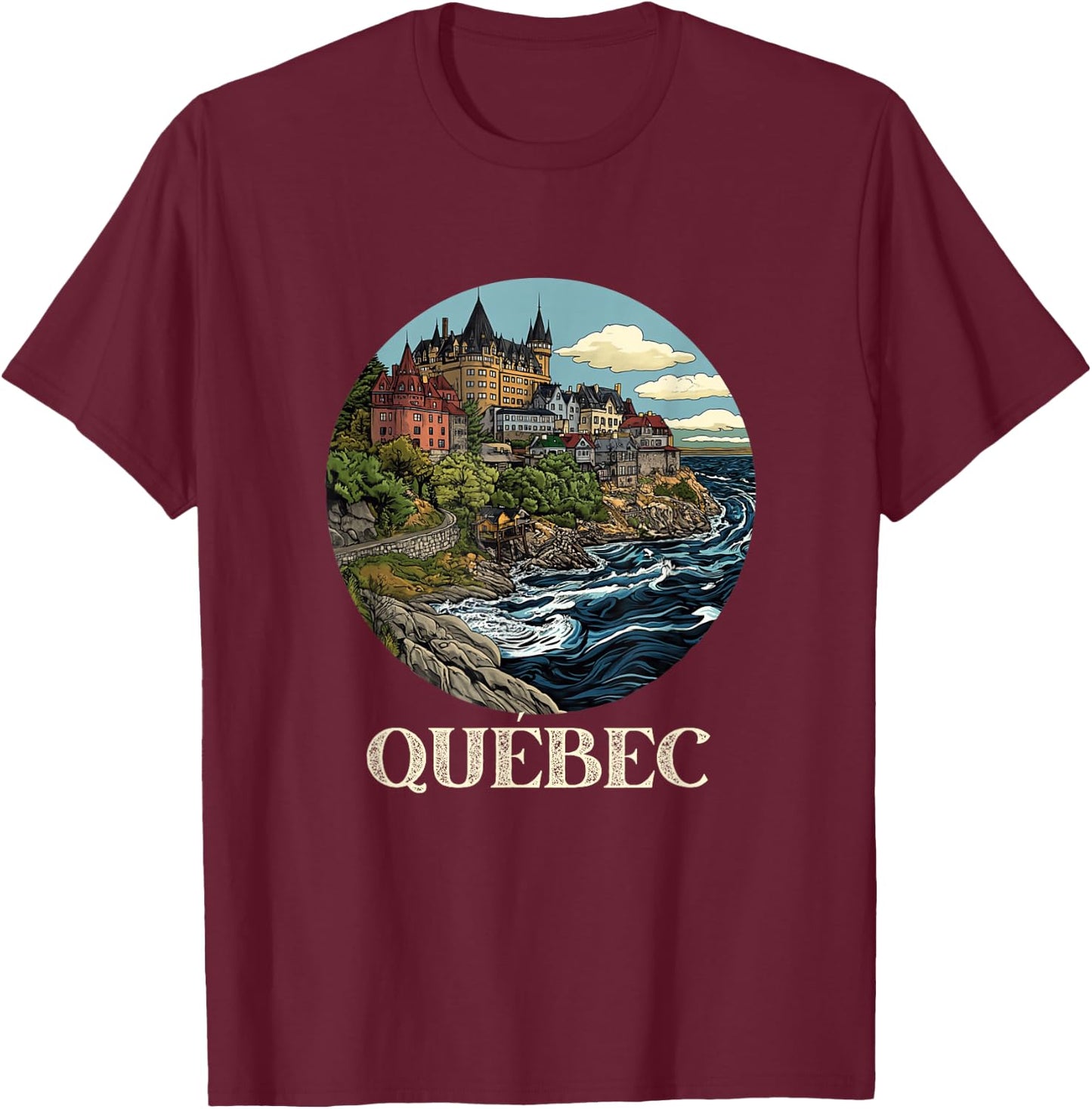 Retro Quebec Souvenir Canada Souvenir / Quebec T-Shirt - T-Shirt | Maroon