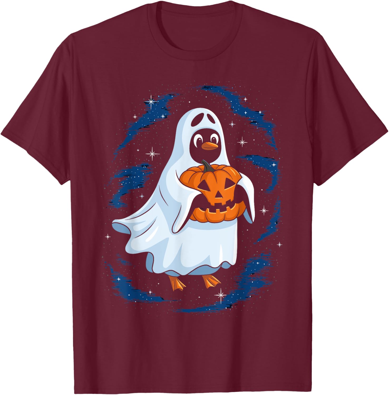 Funny Ghost Penguin Lovers Spooky Halloween Costume T-Shirt - T-Shirt | Maroon