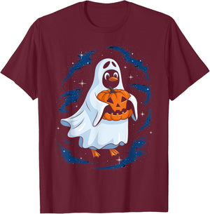 Funny Ghost Penguin Lovers Spooky Halloween Costume T-Shirt - T-Shirt | Maroon