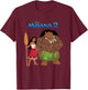 Disney Moana 2 Maui & Moana Oceania Duo , gray T-Shirt - T-Shirt | Maroon